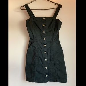 Black divided overall dress